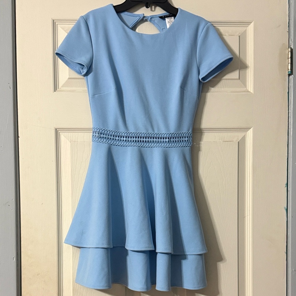 B Darlin Light Blue Juniors Formal Dress